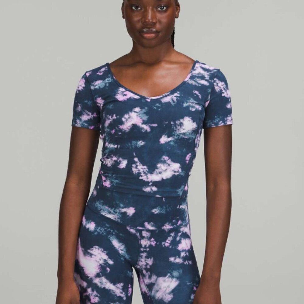 Lululemon Align T-Shirt Circulate Tie Dye Mineral Blue Multi - Picture 5 of 5